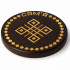 Siamya Round Wooden Fridge Magnet with Belarusian Straw Marquetry