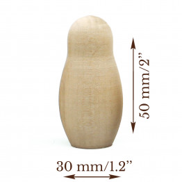 Unfinished Wooden Matryoshka 2×1 Inch – Set of 10 Peg Dolls Blank Figures for Painting