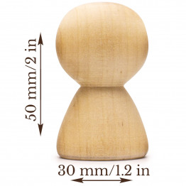 Wooden Peg Dolls Unfinished 2'' Set of 5 pcs - Wooden People Figurines for Crafts