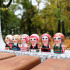 Wooden Women in Belorussian Folk Clothes - Wooden Peg Dolls Set 6 pcs - Belarus Souvenir Gifts Slavic Folk Art