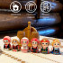 Wooden Women in Belorussian Folk Clothes - Wooden Peg Dolls Set 6 pcs - Belarus Souvenir Gifts Slavic Folk Art