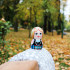 Hand-Painted Wooden Figurine – Slavic Girl in Belarusian Folk Costume with Floral Wreath
