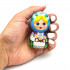 Hand Painted Wooden Peg Doll Girl with Wildflowers
