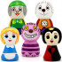 Alice in Wonderland Figurines Wooden Peg Dolls Set of 5 pcs