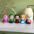 Alice in Wonderland Figurines Wooden Peg Dolls Set of 5 pcs