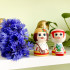 Wooden People in Belorussian Folk Clothes Set 2 pcs - Belarus Souvenir Gifts Slavic Folk Art