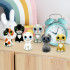 Set of wooden peg dolls featuring Cats, 6 pcs - Wooden Animal Figurines - Pretend Play Wooden Dolls Animals