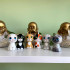 Set of wooden peg dolls featuring Cats, 6 pcs - Wooden Animal Figurines - Pretend Play Wooden Dolls Animals