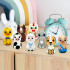Wooden Farm Animal Figurines Set, Hand-Painted, 8 Pcs