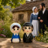 Wooden Figurine Set – Jewish Couple in Traditional Attire