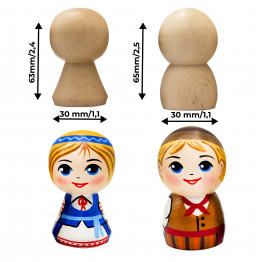 Wooden Figurine Set – Lithuanian Couple in Traditional Folk Costumes