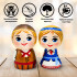 Wooden Figurine Set – Lithuanian Couple in Traditional Folk Costumes