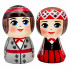 Wooden Figurine Set – Latvian Couple in Traditional Folk Costumes