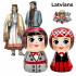 Wooden Figurine Set – Latvian Couple in Traditional Folk Costumes