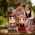 Wooden Figurine Set – Latvian Couple in Traditional Folk Costumes