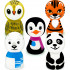 Wooden Peg Dolls Pets 5pcs - Educational Wooden Animal Figurines - Pretend Play Wooden Dolls Animals