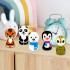 Wooden Peg Dolls Pets 5pcs - Educational Wooden Animal Figurines - Pretend Play Wooden Dolls Animals