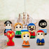 Wooden Set of Peg Dolls as Pirate Figurines, 7 pcs - Pirate Theme Wooden Peg People