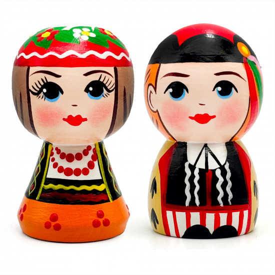 Hand-Painted Wooden Figurines – Polish Folk Couple