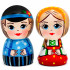 Hand-Painted Wooden Figurines – Russian Folk Couple
