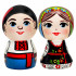 Hand-Painted Wooden Figurines – Ukrainian Folk Couple