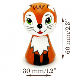 Wooden Peg Dolls Wild Animal Figurines Set 6 pcs
