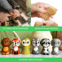 Wooden Peg Dolls Wild Animal Figurines Set 6 pcs