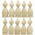 Wooden Craft Blanks Queen Chess Figurine Set of 10 for Painting & DIY