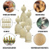 Wooden Craft Blanks Queen Chess Figurine Set of 10 for Painting & DIY