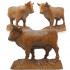 Carved Wooden Cow Figurine 5" - Country Cow Decor - Wood Cow Statue for Modern Farmhouse Decor