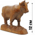 Carved Wooden Cow Figurine 5" - Country Cow Decor - Wood Cow Statue for Modern Farmhouse Decor