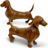 Wood Hand Carved Dachshund Statue Garden - Cute Dog Statues Home Decor - Memorial Weiner Dog Gifts
