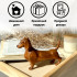 Wood Hand Carved Dachshund Statue Garden - Cute Dog Statues Home Decor - Memorial Weiner Dog Gifts
