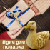 Wooden Duck Figurine 4.3", Handcrafted Mallard Duck Decor for Home Garden Yard, Decorative Wood Duck Statue Farmhouse Decor