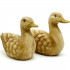 2Pcs Handcrafted Ducks Bird Figurines Home Decor 4.3" 5.1", Wooden Duck Statue Duck Decorations for Shelf
