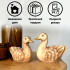 2Pcs Handcrafted Ducks Bird Figurines Home Decor 4.3" 5.1", Wooden Duck Statue Duck Decorations for Shelf