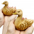 2Pcs Handcrafted Ducks Bird Figurines Home Decor 4.3" 5.1", Wooden Duck Statue Duck Decorations for Shelf