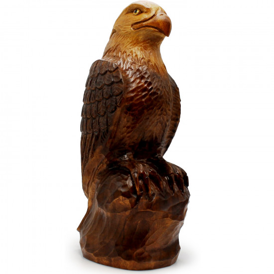 Hand-Carved Wooden Bald Eagle Figurine – Symbol of Strength and Freedom for Home or Office Decor