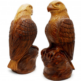 Hand-Carved Wooden Bald Eagle Figurine – Symbol of Strength and Freedom for Home or Office Decor