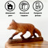 Hand Carved Wooden Red Fox Figurine 5.6" - Fox Decor Animal Figurines Home Decor