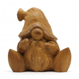 Hand-Carved Bearded Gnome – Cozy Home & Holiday Wood Decor