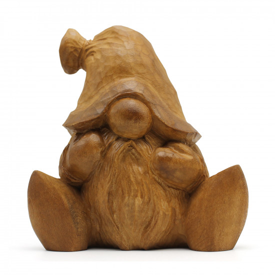 Hand-Carved Bearded Gnome – Cozy Home & Holiday Wood Decor