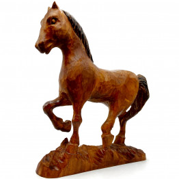 8.7" Mustang Horse Statue Country Western Decor - Collectible Horse Figurines Wood Carving