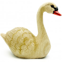 Handcrafted Wooden Swan Figurine for Home or Garden Decor