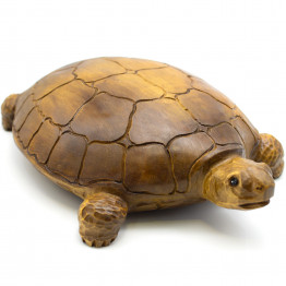 Wooden statue-souvenir of turtle for home decor, hand carving, handmade, color - brown