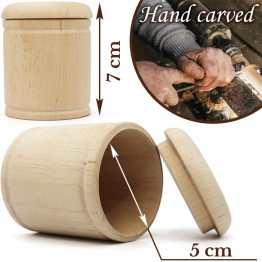 3pcs Round Wooden Box with Lid Trinket Box 2.8''x2'' - Container Case Wood Ring Box