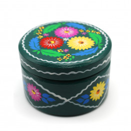 Motol Round Jewelry Box — Hand-Painted Wooden Keepsake from Polesskaya Skrynka Collection