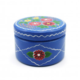 Yaselda Round Jewelry Box — Hand-Painted Polesskaya Skrynka Collection