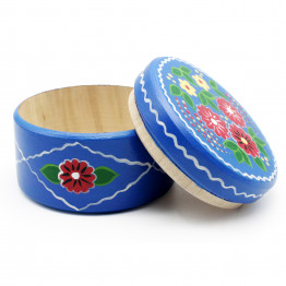 Yaselda Round Jewelry Box — Hand-Painted Polesskaya Skrynka Collection