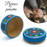 Round Hand Painted Wooden Jewelry Box with Floral Art "Kremno"